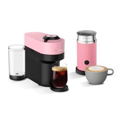 Nespresso Vertuo Pop Plus and Candy Pink Aero3 Milk Frother Coffee Machine Bundle