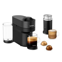 Nespresso Vertuo Pop Plus Liquorice Black and Aeroccino3 Milk Frother Coffee Machine Bundle