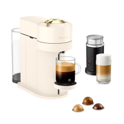 Nespresso Vertuo Next Premium Creamy White Gold and Aeroccino3 Milk Frother Coffee Machine Bundle