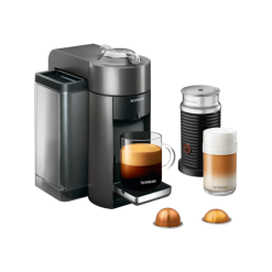 Nespresso Evoluo Graphite Metal and Aeroccino3 Milk Frother Coffee Machine Bundle